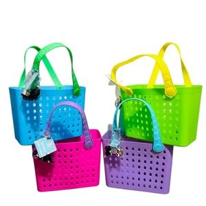 Easter Mini Reusable Customized Tote Bag Basket w/ Easter Charms VIRAL SET of 4